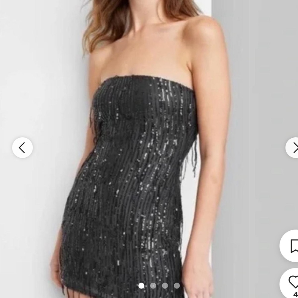 Wild Fable Black Sequin Strapless Dress